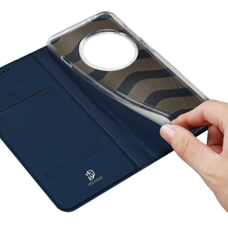 Чехол книжка из PU кожи синего цвета от Dux Ducis для смартфона OnePlus 13, серия Skin Pro Series Case