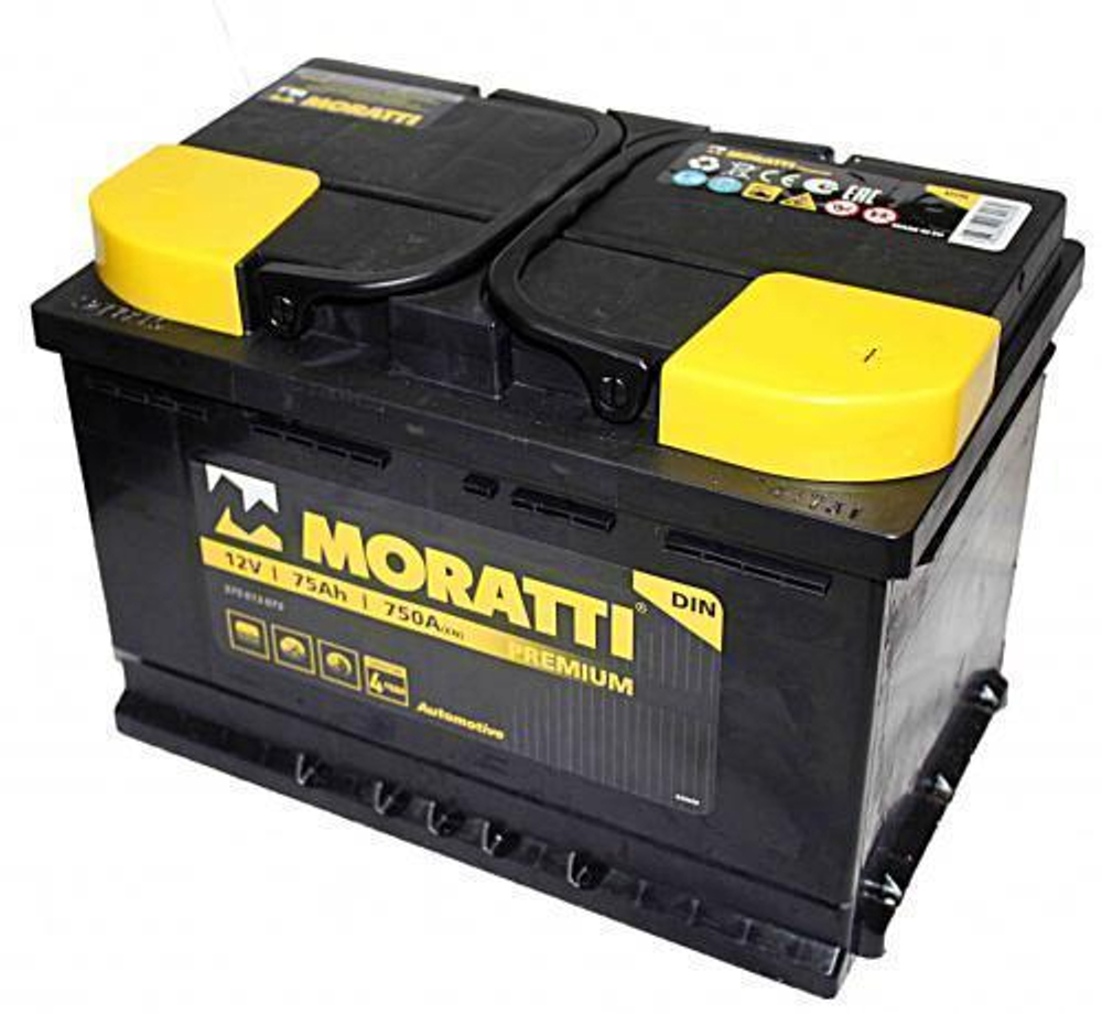 Аккумулятор 6СТ-75 А.ч., о.п., Moratti