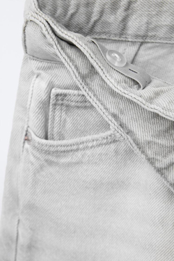 ZARA ДЖИНСОВАЯ ЮБКА-ШОРТЫ, СВЕТЛО-СЕРЫЙ