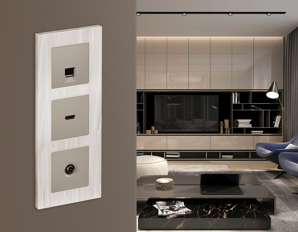 MA374010 Комплект механизма розетки HDMI 2.0 ALFA Серо-бежевый матовый 40V/500mA 2.0GHz 5-18Gbit/s QUANT (AP3740, VM222)