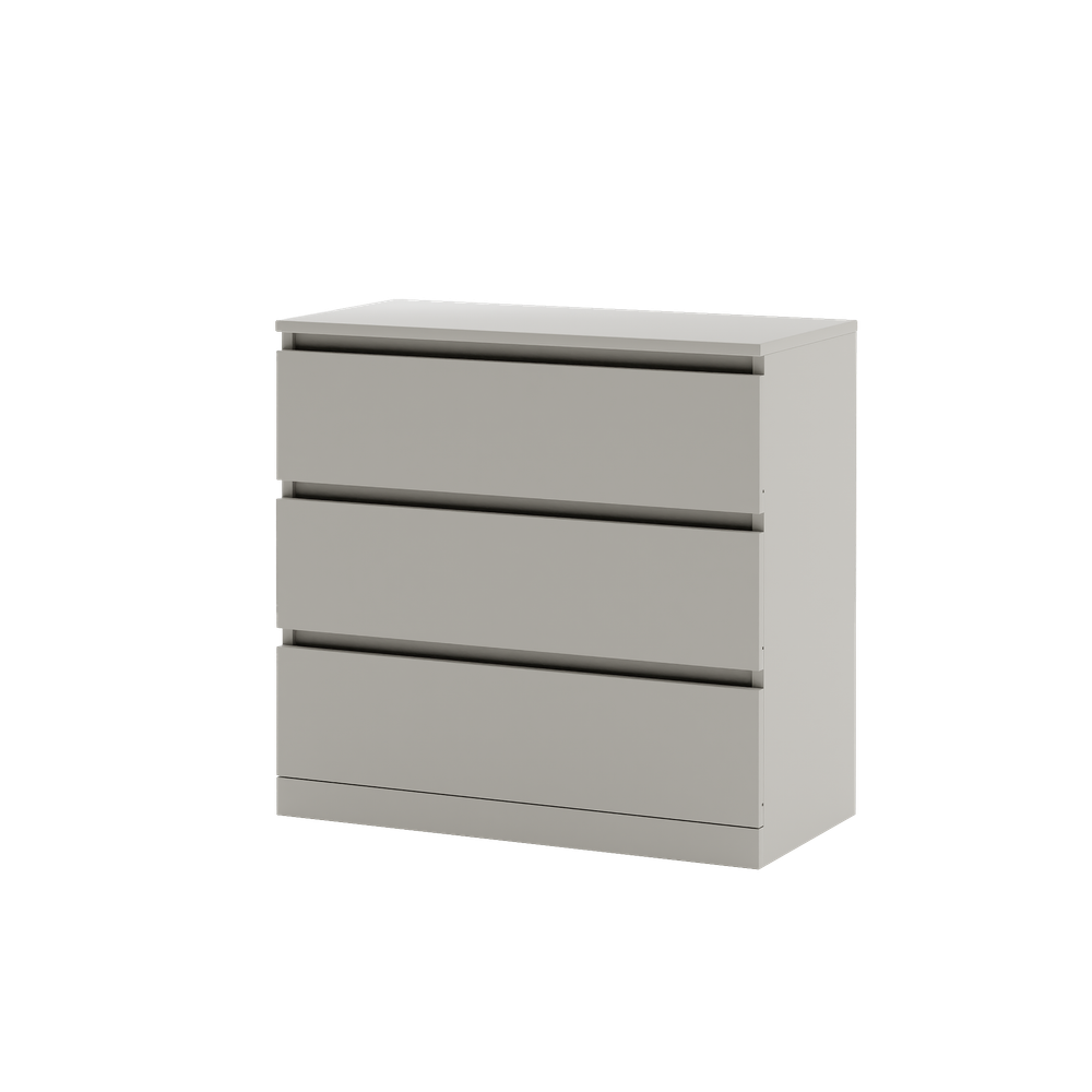 Комод 3 ящика Марм, 70х35х67 см, в скандинавском стиле, серый
