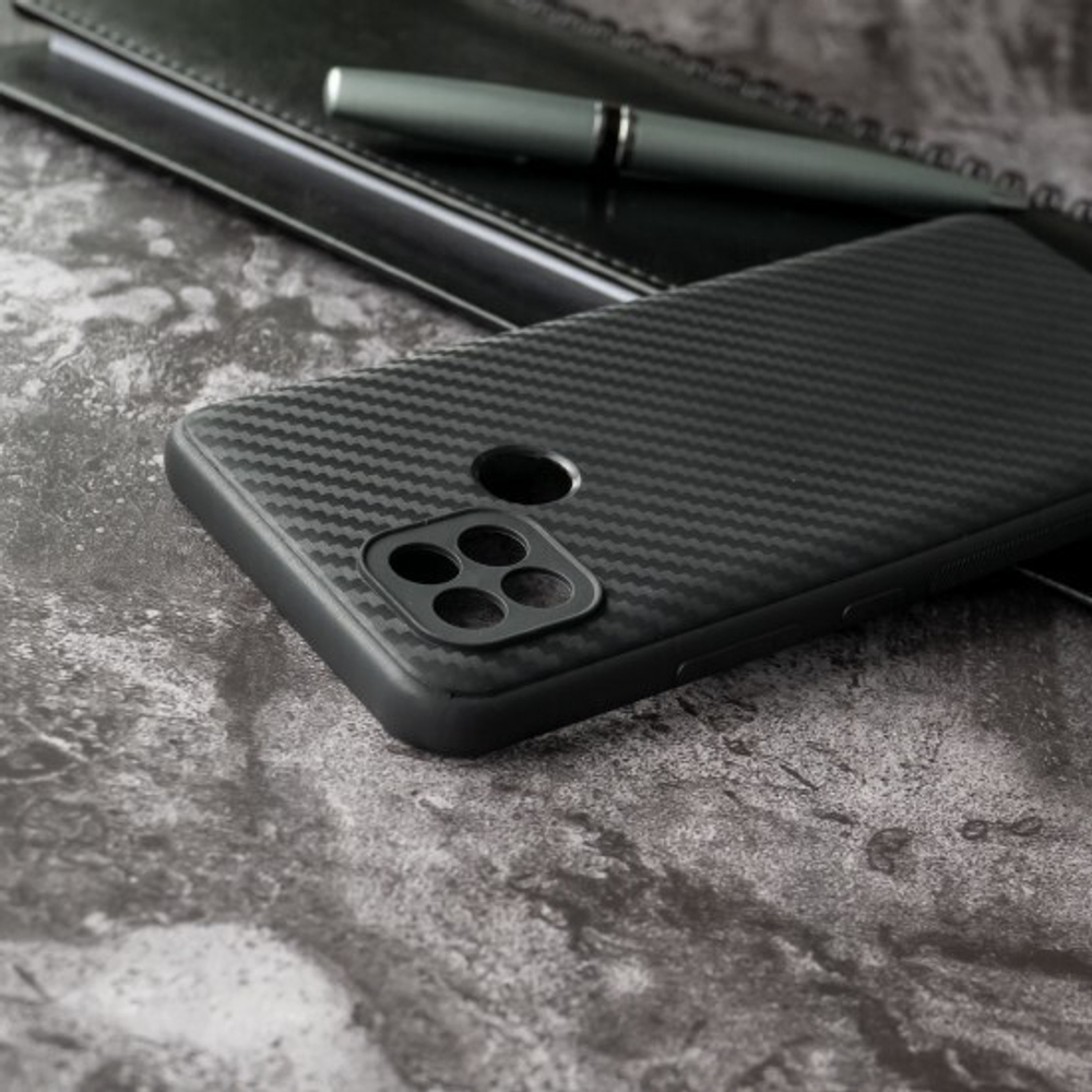 Чехол ТПУ карбон для Realme C21, 011068 Черный