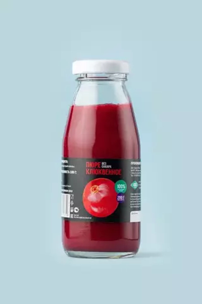 Пюре клюквенное «Дикая Сибирь» ст. бутылка 200г