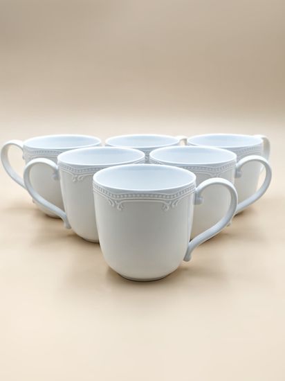 Набор кружек 350 мл. 6 штук "White Ornaments"