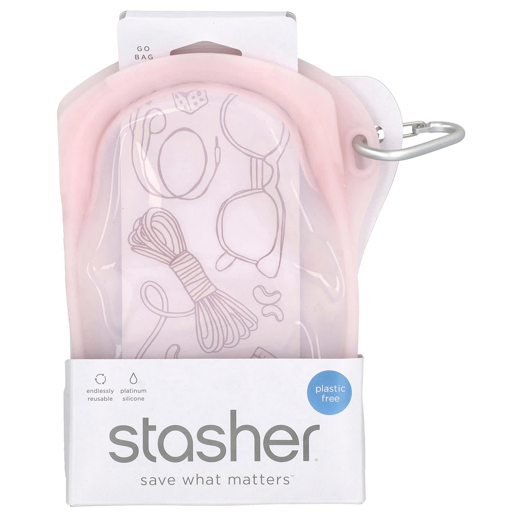 Stasher, Stasher, Go Bag, розовый, 1 пакетик, 532 мл (18 жидк. унц.)