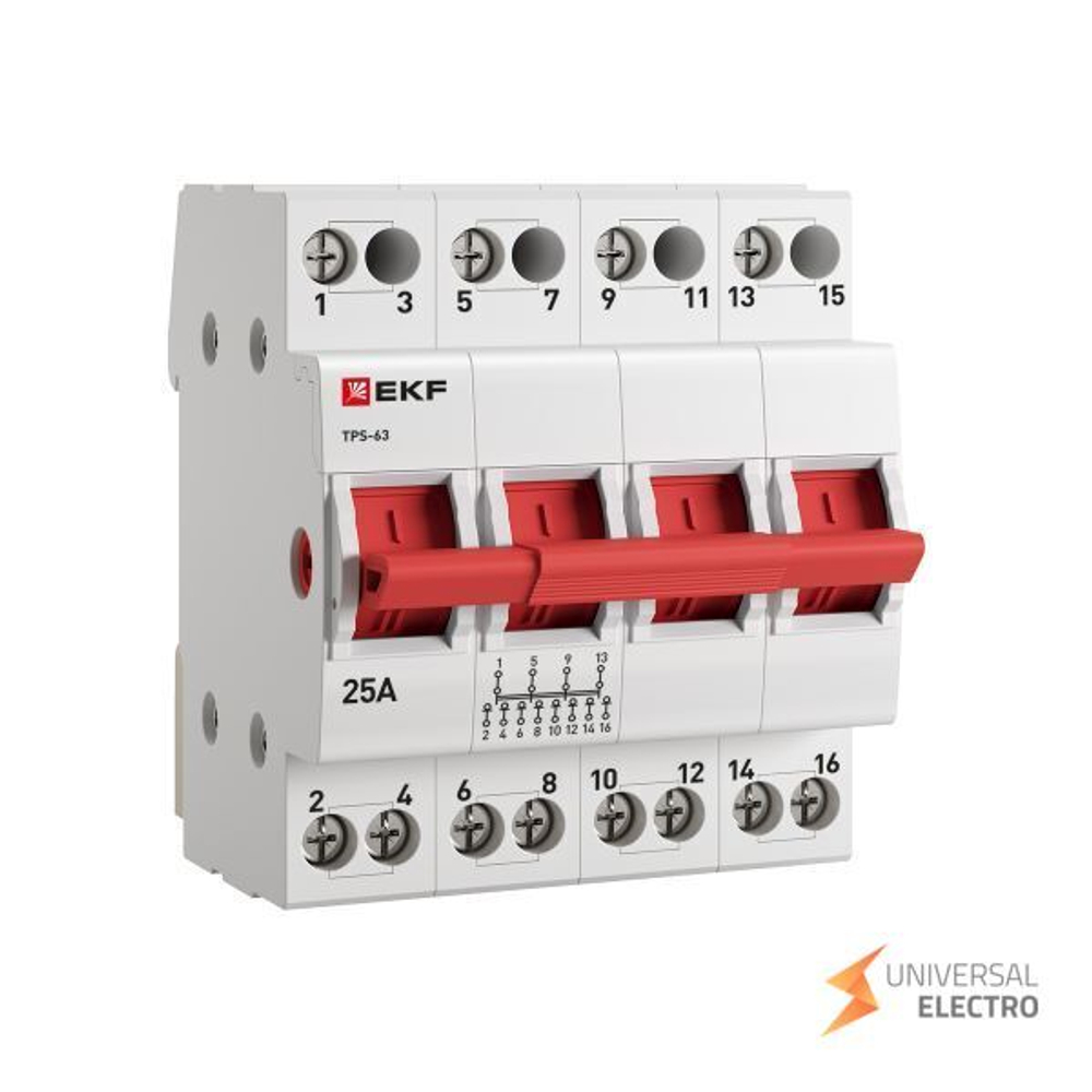 Трехпозиционный переключатель ТПС-63 4P 25А PROXIMA EKF