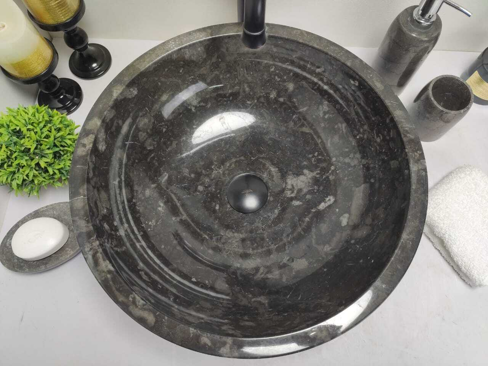 Раковина из мрамора Bowl Black Medium BM-60259 45*45*15