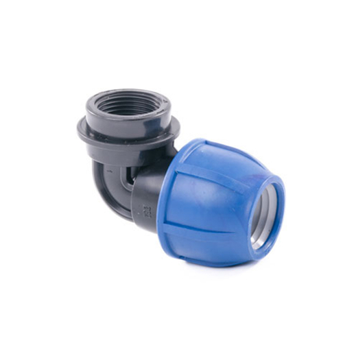 Отвод компрессионный для ПНД труб Lammin, внутренняя резьба, 25 x 1/2"