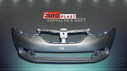 передний бампер серебристый на Renault Logan 2