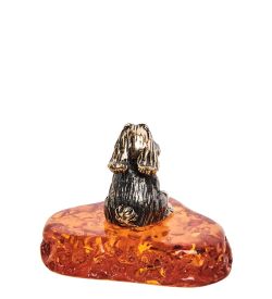 AM-2750 Фигурка «Зайчонок Нано» (латунь, янтарь)