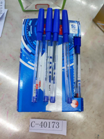 Ручка масляная 0,7мм, синяя, прозрачный корпус, С-40173