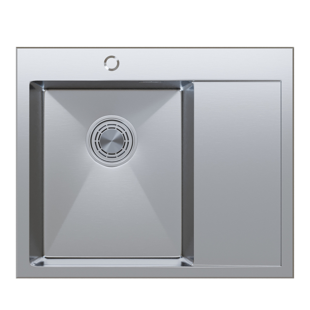 Мойка настол.монтаж 60х50 (3,0) лев. вып 3 1/2  MIXLINE PRO с ФАСКОЙ 20см с сифоном (сатин)