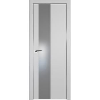 Межкомнатная дверь экошпон Profil Doors 5E манхэттен стекло серебро матлак алюминиевая матовая кромка с 4-х сторон