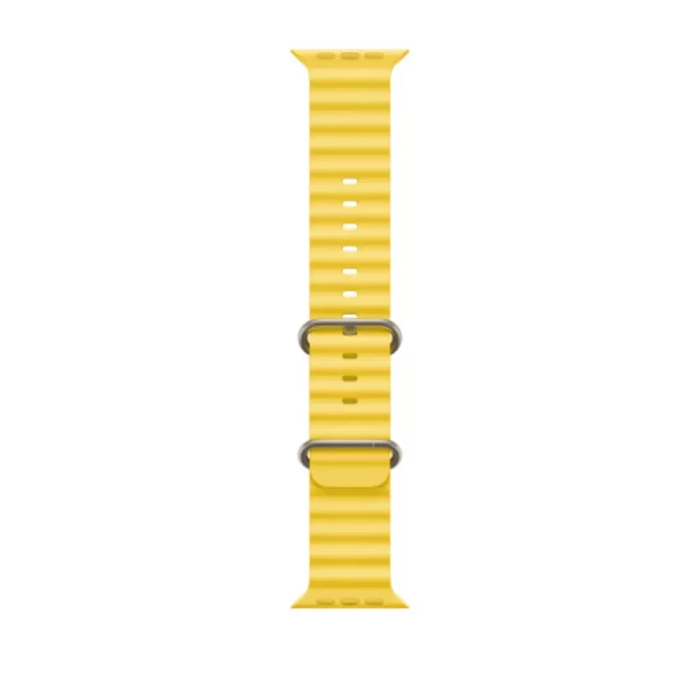Apple Watch Ultra, 49 мм, корпус из титана, ремешок Ocean жёлтого цвета