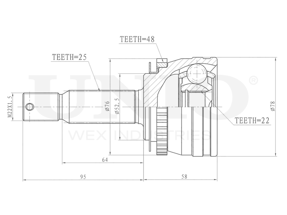 ШРУС внешний UNIO CVJ-20122