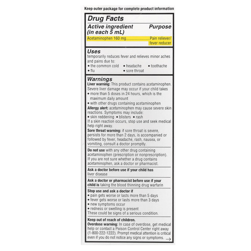 Genexa, Kids 'Pain & Fever, для детей 2–11 лет, органическая голубика, 160 мг, 118 мл (4 жидк. Унции)