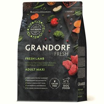 Сухой корм GRANDORF FRESH DOG Lamb MAXI ягненок с бататом для взрослых собак крупных пород, чувствительное пищеварение или склонность к аллергии 3кг