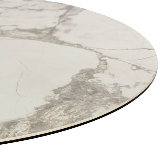 Обеденный стол Cardiff диаметр 120 белый глянец