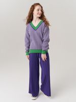 Школьные широкие брюки для девочки AT726-2 сиреневый