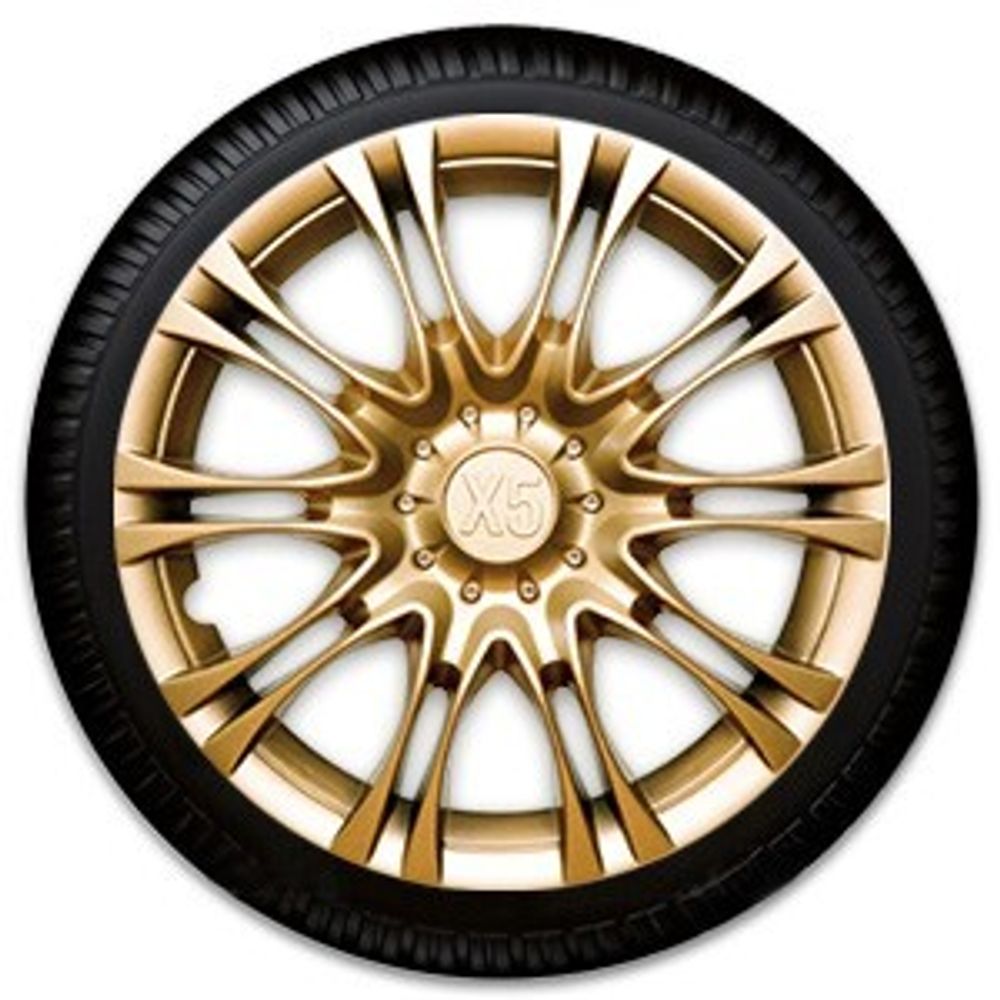 Колпак колеса R13 X5 золотистый (в мешке 4 упак) (LION)