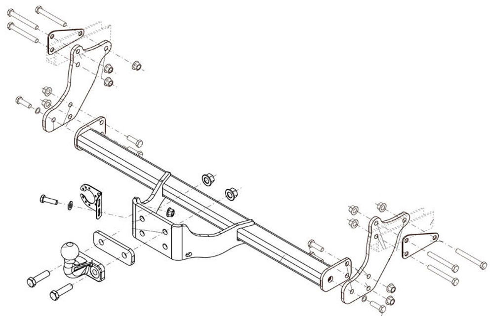 Фаркоп Brink (Thule) 613600 для MERCEDES-BENZ VITO / V-CLASS 14-(паспорт и сертификат в комплекте)(без электрики)