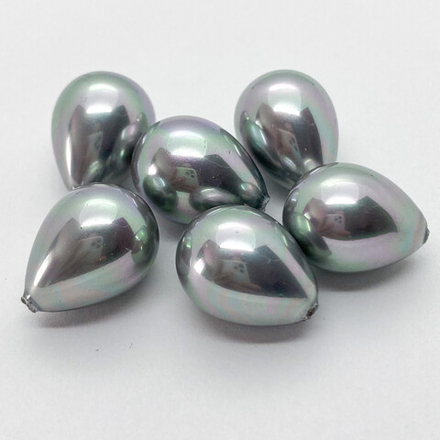 &quot;Майорка&quot; полупросверленная, цвет серый, 15*12 мм, цена за 1 шт