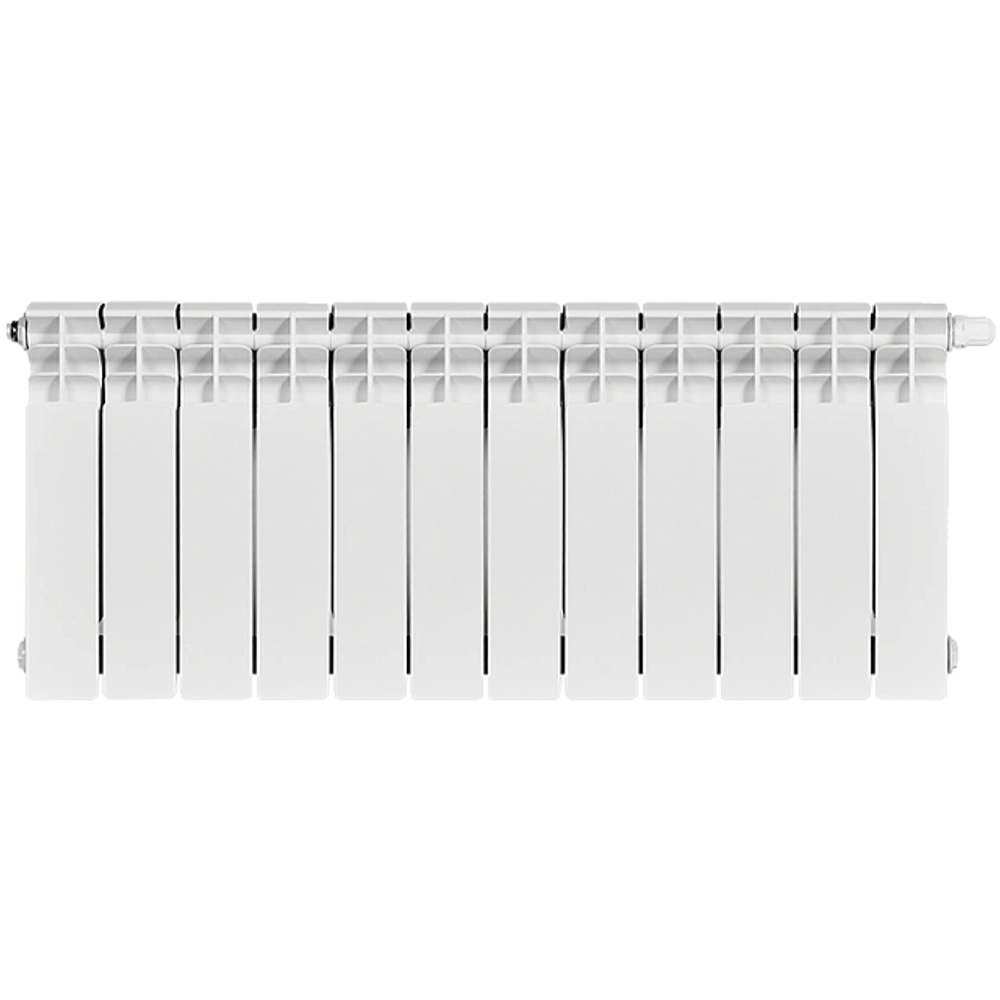 Радиатор биметаллический STOUT TITAN VENTIL 350 - 12 секций (подключение нижнее правое, цвет белый)