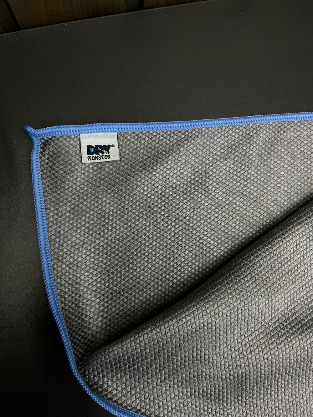 DM3540 GLASS DIAMOND (GREY) Микрофибра DRY MONSTER (плетение ромб) РАзмер 35*40 см. серый