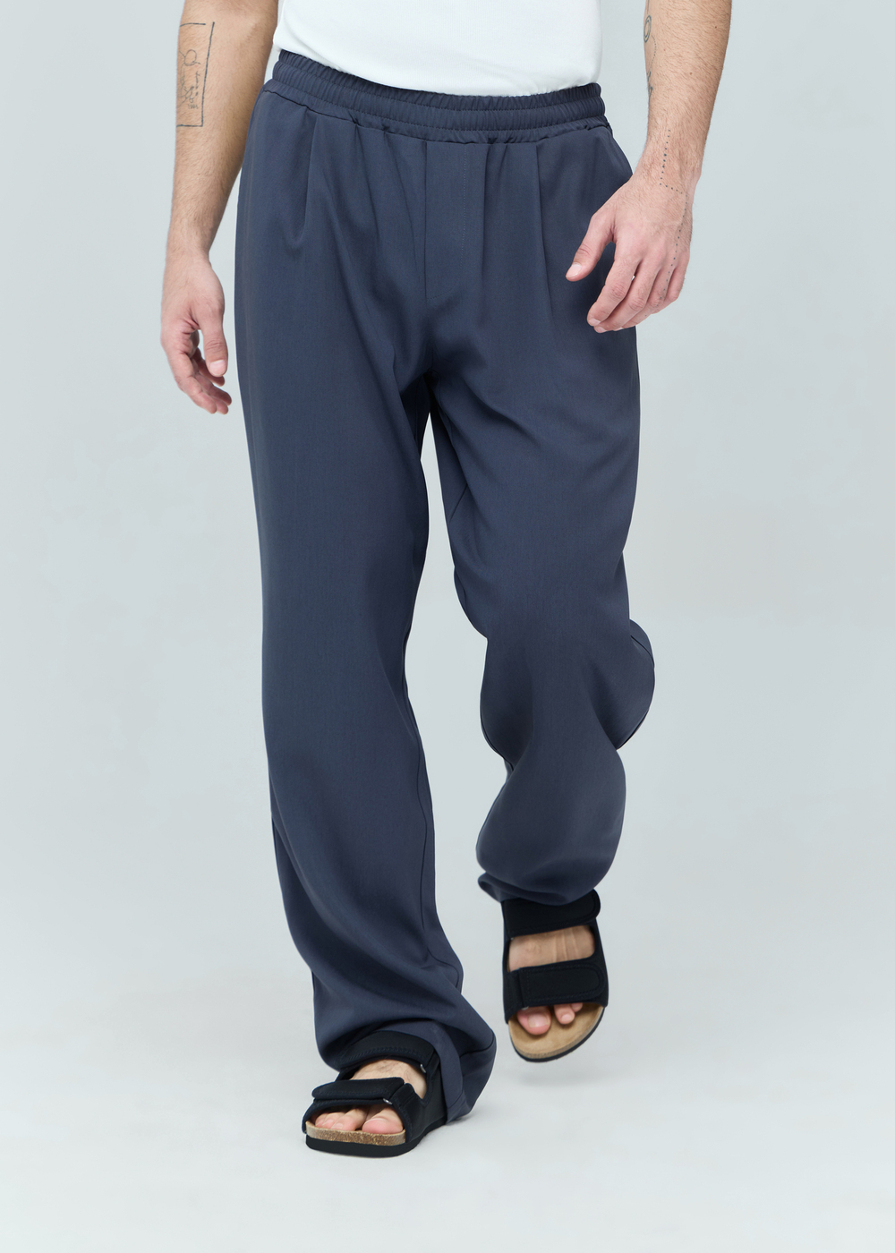 Брюки широкие легкие | grey-violet