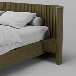 Кровать Эклипс с тумбами 180x200 (натуральный дуб с патиной), высота 75 см