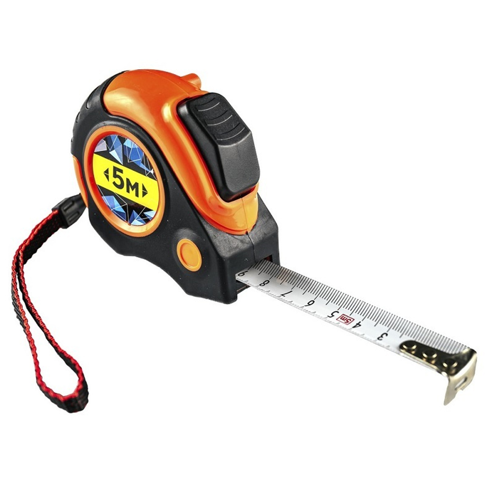 Рулетка 5 м 19 мм обрезиненный корпус, с автостопом BAUHOW