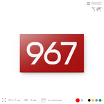 Номер на дверь 967, табличка на дверь для офиса, квартиры, кабинета, аудитории, склада, красная 120х70 мм, Айдентика Технолоджи