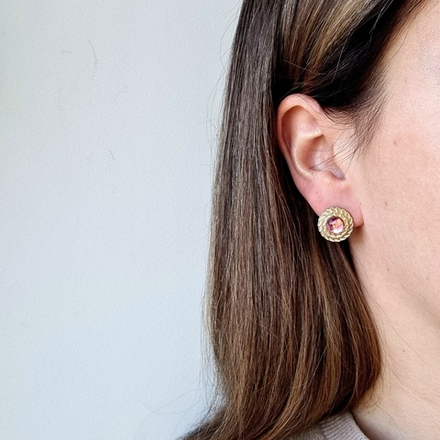 Серьги с розовым люцитом