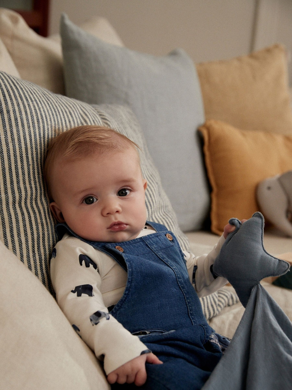 Боди и джинсовый комбинезон в комплекте для малышей Next Q96-670, Синий