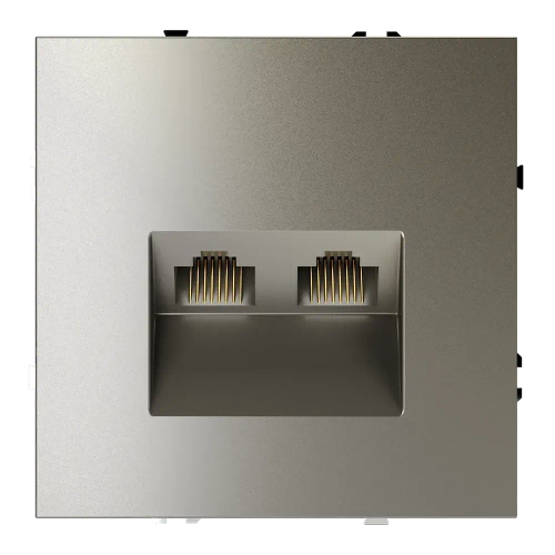 Розетка компьютерная встраиваемая VOLTUM S70 двойная RJ45+RJ45 кат.6, (шелк)