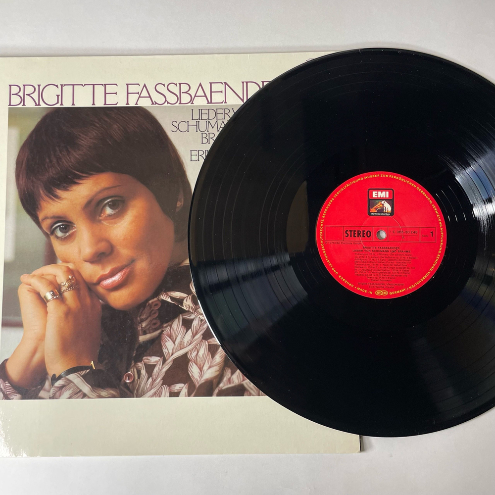 Винтажная виниловая пластинка LP Brigitte Fassbaender, Erik Werba, Lieder Von Schumann Und Brahms Шуман Брамс (Германия 1976)