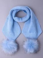 Шарф зимний вязаный с помпонами для детей