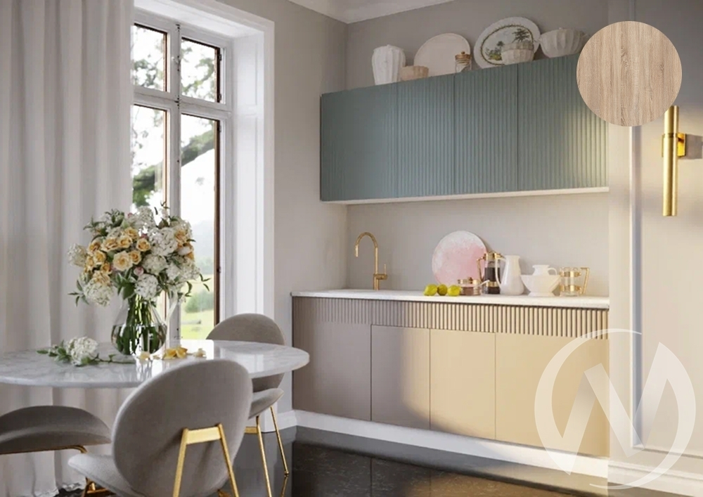 Кухня Оливия NEW 2;0м (белый/шарли бриз; шарли мокко/сонома)