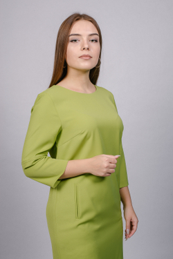 Платье прямое 1390Аа, оливковый #184Ола051390Аа