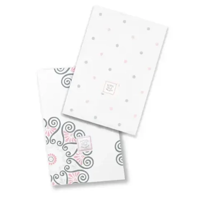 SwaddleDesigns SD-412PP-452P Набор пеленок SwaddleDuo - Little Dots + Pink Medallions