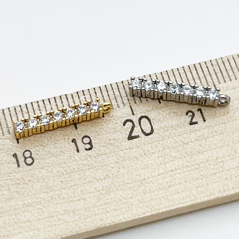 Подвеска Палочка, цвет золото, фианиты, размер 17*2 мм, цена за 1 шт