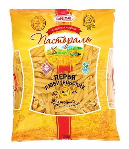 Макаронные изделия "Перья любительские" 900г. Пастораль