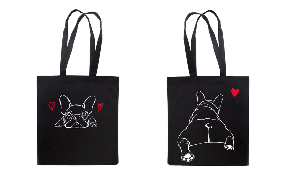 Тканевая сумка "Французский бульдог - любовь"