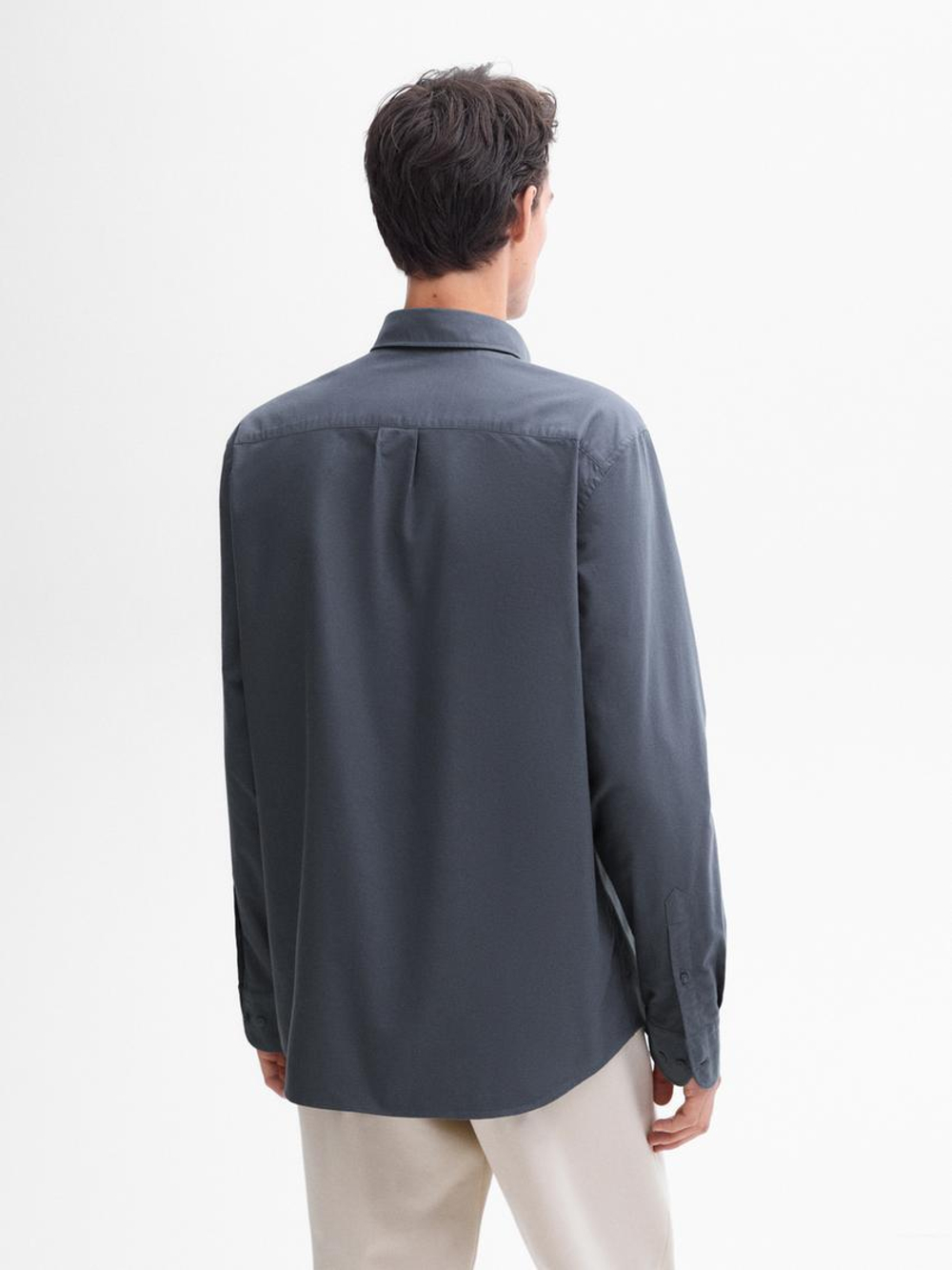 Massimo Dutti Рубашка из 100% хлопка, антрацитово-серый