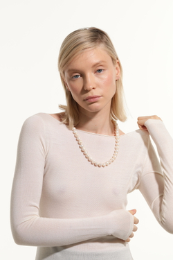 Колье крупный барочный жемчуг люкс, серебряный замок