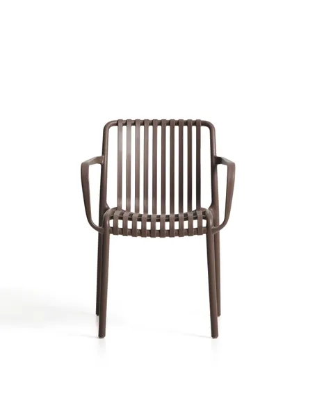 Уличный стул Isabellini из пластика коричневого цвета