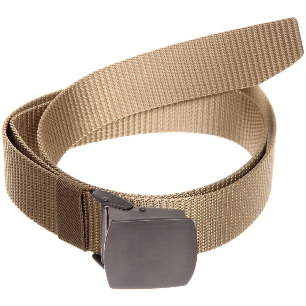 Ремень туристический 1,2м металлическая пряжка, цвет песочный