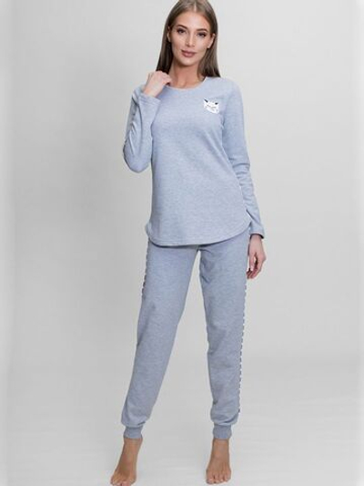 Элегантный комплект с брюками на манжетах (Размер: L) (Цвет: серый)