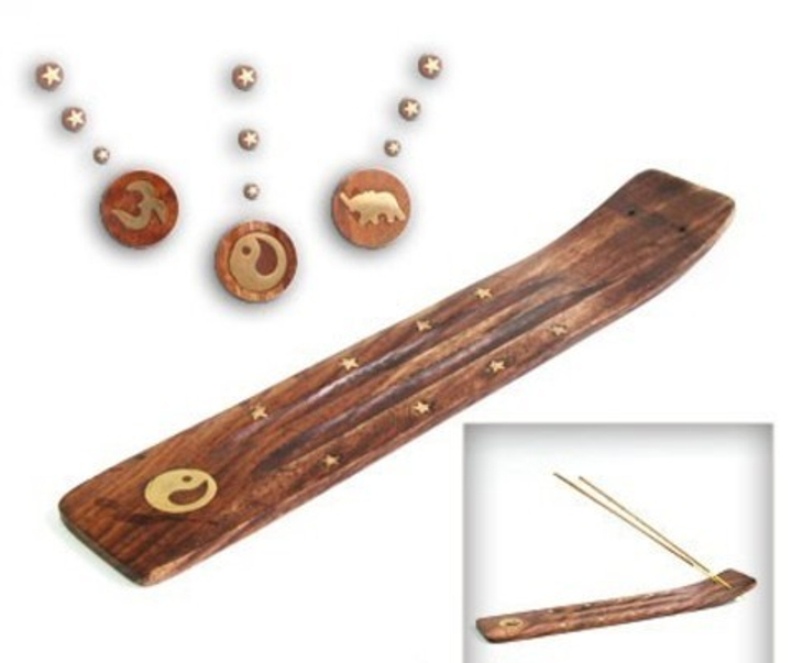 Подставка под благовония Лыжа Слон, двухполосная, дерево