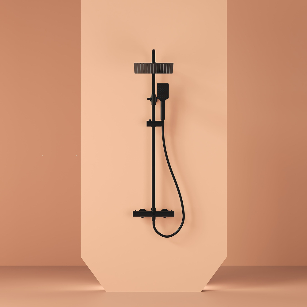 Душевая система Sancos Kanedo с термостатом черный матовый, арт.SC7100MB